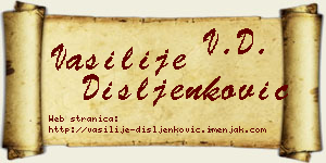 Vasilije Dišljenković vizit kartica